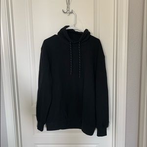 Black Mock Neck Ribbed Sweater